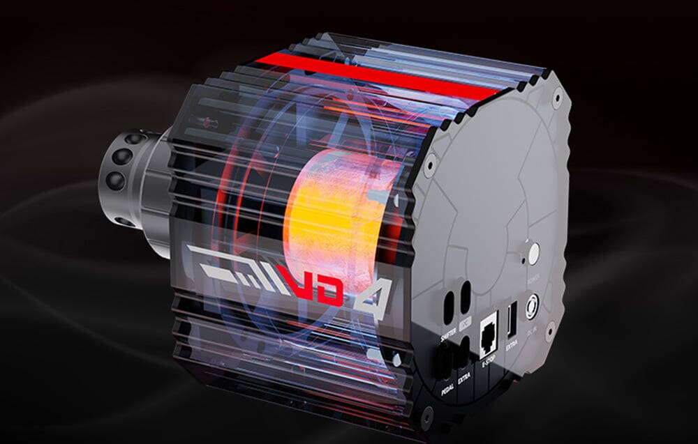 Vedere transparentă a bazei unității PXN VD4 cu mecanismul intern și porturile vizibile pe partea din spate