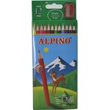 Creioane colorate, cutie carton, 12 culori/set, Alpino