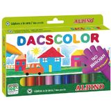 Creioane cerate semi-soft, cutie carton, 12 culori/cutie, Alpino DacsColor