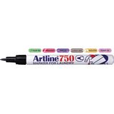 Marker Artline 750, pentru textile, corp metalic, varf rotund 0.7mm - negru