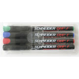 Universal permanent marker Schneider Maxx 222 F, varf 0.7mm, 4 culori/set - (N, R, A, V)