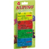 Plastelina standard, 4 culori x 50 grame/blister, Alpino