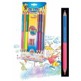 Creioane colorate hexagonale, bicolor, 6 buc/blister, CARIOCA Jumbo Bi-color