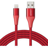PowerLine+ II, USB Male la Lightning Male, 1.8 m, Red + husa cadou