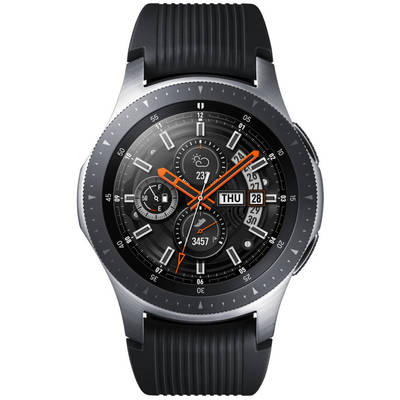 denge yaz Baharat  SmartWatch Samsung Galaxy Watch 2018, 46 mm, corp argintiu, curea silicon  negru - Galaxy Watch 2018, 46 mm, corp argintiu, curea silicon negru - ForIT