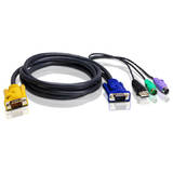ATEN KVM Cablu 3in1 SPHD (HDB15-SVGA, USB, PS/2, PS/2) - 1.8m