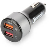 Auto, 2x USB, Black, tehnologia Quick Charge 3.0