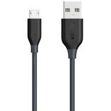 PowerLine, USB Male la microUSB Male, 0.9 m, Grey