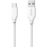 PowerLine Premium, USB Male la USB-C, 0.9 m, White