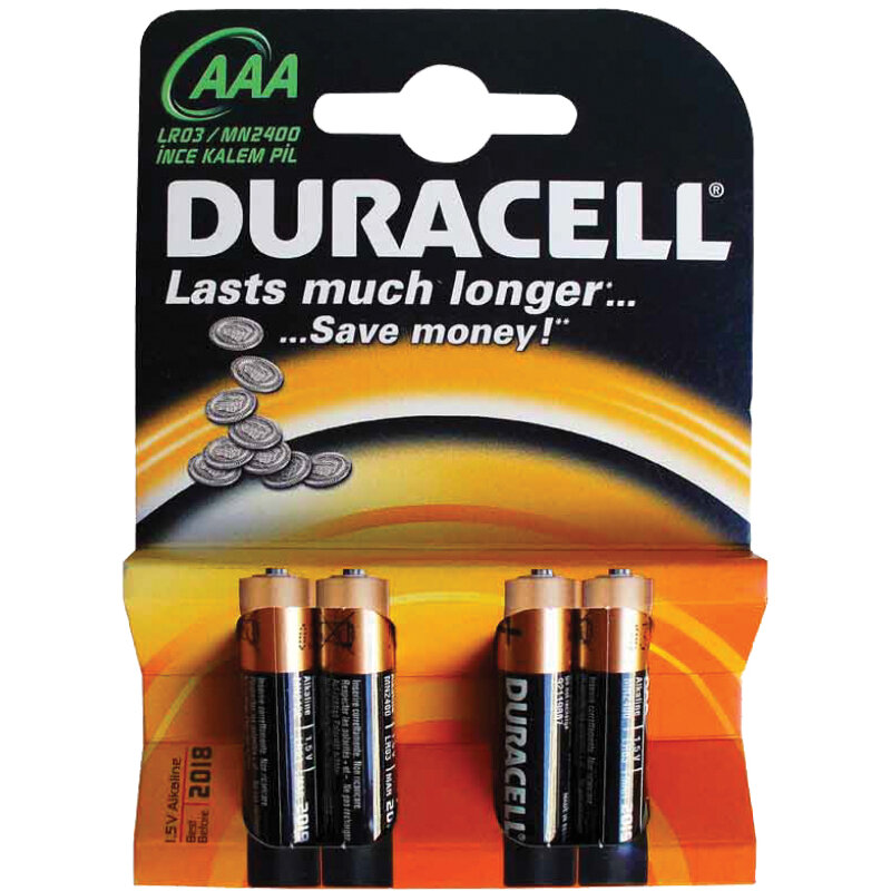 Baterii Duracell Basic, AAA, alcaline, V, 4 bucati/set - ForIT