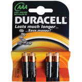 Baterii Duracell Basic, LR03, AAA, alcaline, 1.5 V, 4 bucati/set