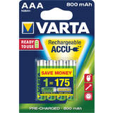 Acumulatori Varta, HR03, AAA, 800 mAh, 4 bucati/set