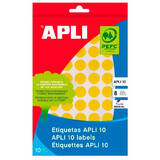 Etichete autoadezive Apli, galben, 19 mm, 320 etichete/blister