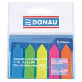 Index autoadeziv din plastic, Donau, dimensiuni 42 x 12 mm, 5 culori x 25 file/culoare