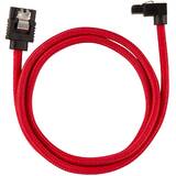Premium Sleeved SATA 6Gbps 60cm 90° Connector Cable — Red