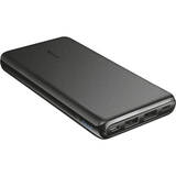 Esla Thin, 10000 mAh, 1x USB-C, 2x USB, 2.4A, Black, Fast Charging