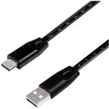 USB Male la USB-C Male, 1 m, Black (cu centimetru)