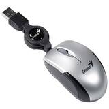 USB optic, 1200dpi, 3 butoane, 1 rotita scroll, silver, cablu retractabil