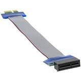 PCI-E x1 auf x1 Riser Flachband-Kabel, 19 cm - grau/blau