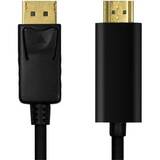 LOGILINK - DisplayPort cable, DP 1.2 to HDMI 1.4, black, 1m