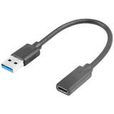 USB TYPE-C(F)- USB Type-A (M)  15cm Black