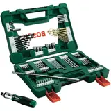 Set 91 accesorii Bosch V-Line, surubelnita, bara magnetica, biti, zencuitor, suport magnetic, chei tubulare, burghie