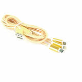 USB charging combo 3-in-1 cable, gold, 1m
