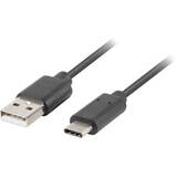 Lanberg cable USB-C(M)->A(M) 2.0 0.5M Black