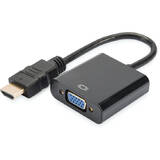 DIGITUS converter HDMI to VGA HDMI A plug to VGA connector 3.5mm audio jack black