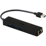 USB 3.0 Metal HUB 3 Port cu Adaptor Gigabit Ethernet