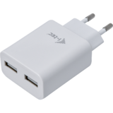 USB Power Charger 2-Port 2.4A White 2x USB Port DC 5V max. 2.4A