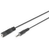 Audio extension cable stereo 3.5mm 2.50m CCS 2x0.10/10 shielded M/F black