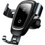 Gravity car holder Baseus Metal with Qi inductive charger (black)