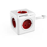 Priza/Prelungitor PowerCube 1.5 m 5 AC outlet(s) Indoor Red, White