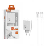 Incarcator 20W + CABLE TYP-C WHITE POWER DELIVERY SMS-A78 PD