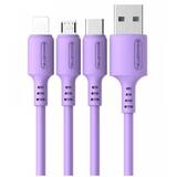 Cablu Date MICRO 3A VIOLET 3100mAh QUICK CHARGER 1.2M POWERLINE SMS-BP06 MACARON - 10000+ BENDING STRENGTH