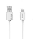 Cablu Date USB Iphone 3A CABLE WHITE 3100mAh QUICK CHARGER 1.2M POWERLINE SMS-BP02 WHITE - bending life 6000 +