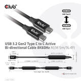 Cablu Date USB 3.2 Gen2 Type C to C Active Bi-directional Cable 8K60Hz M/M 5m/16.4ft