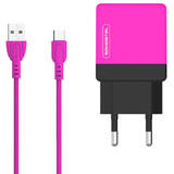 Incarcator INDOOR PHONE 2A + CABLE TYPE-C PINK COLOR