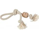 WILD MIX Rope toy with a handle and a wooden disc