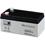 MWS 3.4-12 Baterie UPS Lead-acid accumulator VRLA AGM Maintenance-free 12 V 3,4 Ah Black, Grey