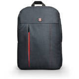 Portland backpack Black, Red Linen, Polyester