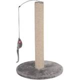 Cat scratching post with toy - grey