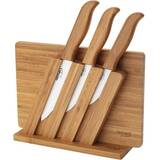 LT2056 Set de cuțite din ceramică cu tocator, suport și mânere din bambus