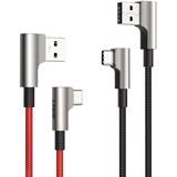 Cablu Date CB-CMD33 Nylon cables USB - USB C | 2m | 90° | 3A | 60W PD | 20V (2 pcs.)