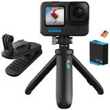 Camera video actiune HERO10 Black + Clip magnetic + Mini trepied + Baterie + Card microSD 32 GB