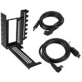 Suport vertical pentru placa grafica cu PCIe x16 Riser Kabel, 2x DisplayPort - Negru