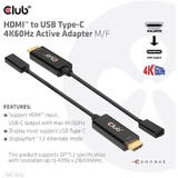 CLUB 3D CAC-1333 HDMI la USB tip C 4K60Hz M/F