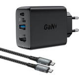 Incarcator 2in1 GaN 65W USB tip C / USB, adaptor HDMI 4K @ 60Hz (set cu cablu) negru