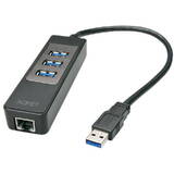 3 porturi, USB 3.0 + Gigabit Ethernet, Negru
